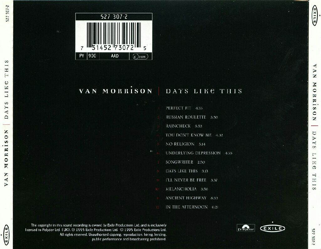 Days Like This - Morrison, Van music collectible [Barcode 731457923726] - Main Image 2