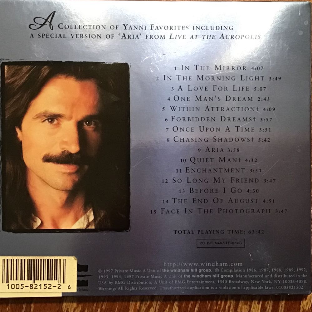 In The Mirror - Yanni (CD - 6342) music collectible [Barcode 010058215226] - Main Image 2