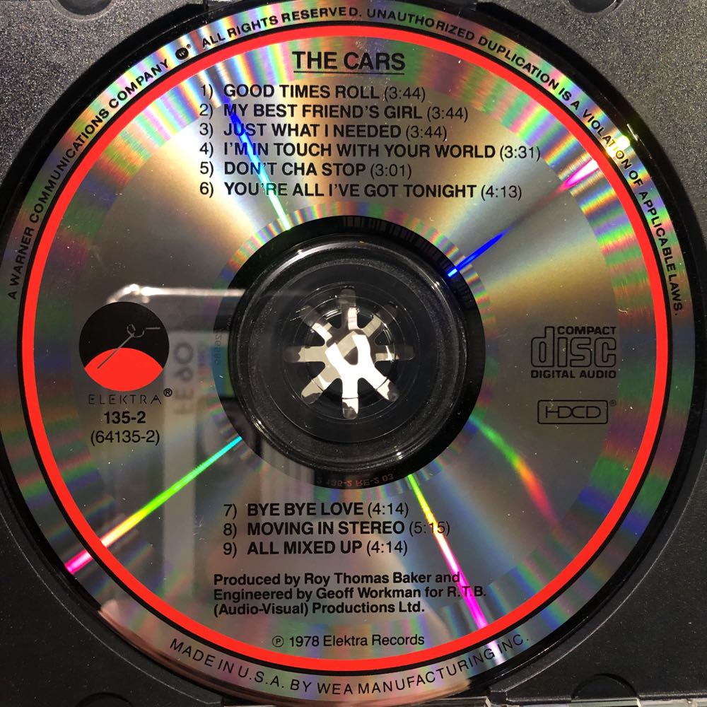 The Cars - The Cars (CD - 36) music collectible [Barcode 075596052429] - Main Image 3