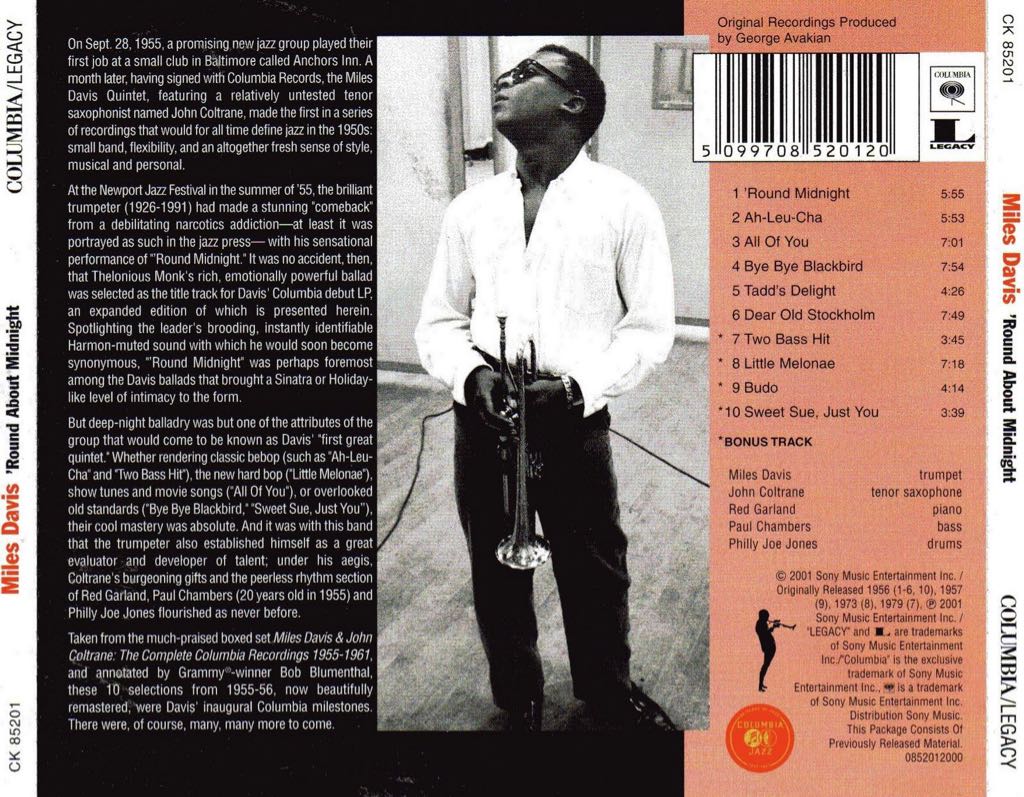 Round About Midnight - Miles Davis (CD - 39) music collectible [Barcode 5099751995722] - Main Image 2