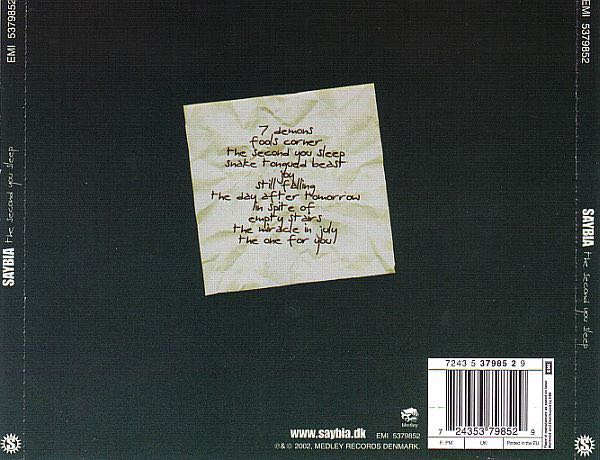 Second You Sleep - Saybia (CD - 53) music collectible [Barcode 724353798529] - Main Image 3