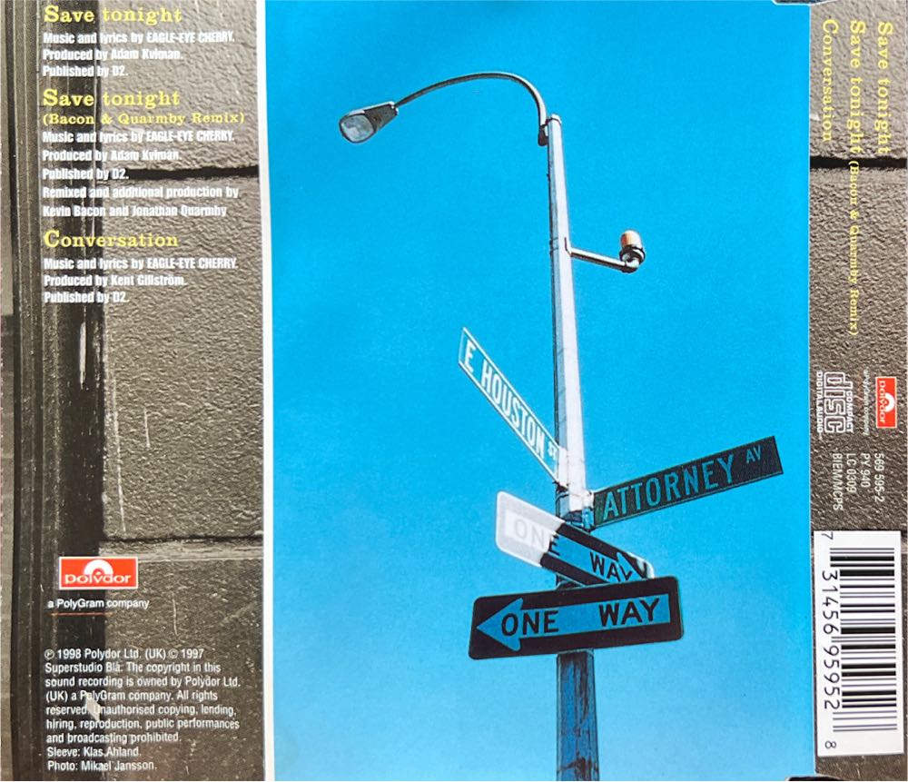 Save Tonight - Eagle-Eye Cherry (CD - 13) music collectible [Barcode 731456959528] - Main Image 2