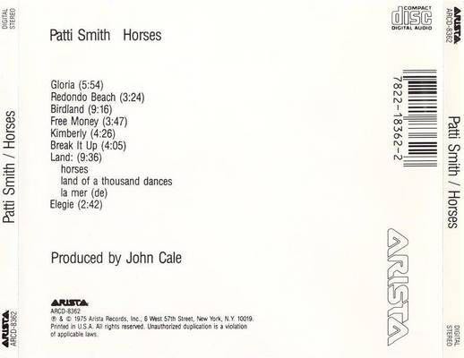 Horses - Smith Patti, Group (CD) music collectible [Barcode 078221836227] - Main Image 2