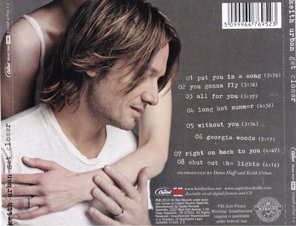 Get Closer - Keith Urban (CD) music collectible - Main Image 2