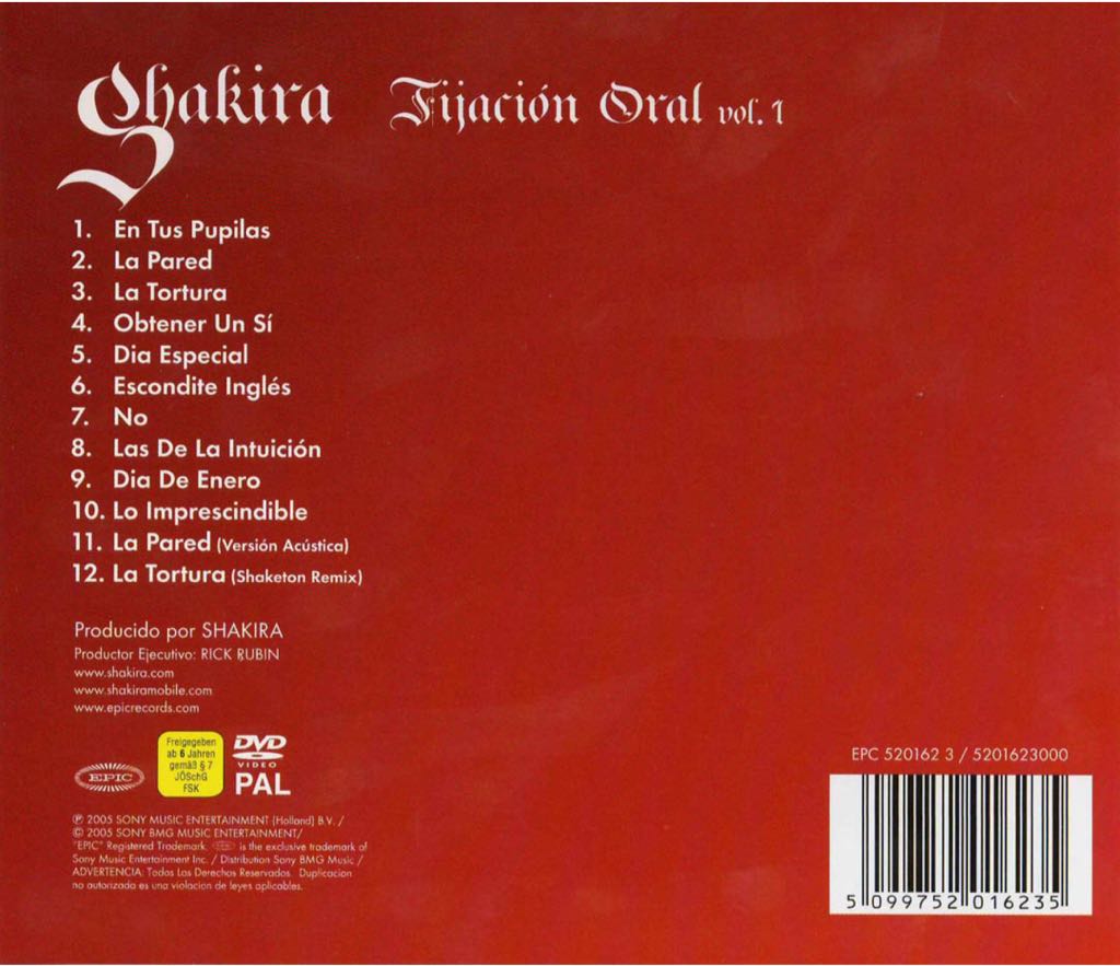 Fijacion Oral - Shakira (CD) music collectible [Barcode 0827969370025] - Main Image 2