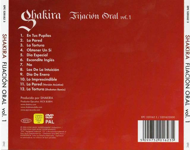Fijacion Oral - Shakira (CD) music collectible [Barcode 7509952016235] - Main Image 2