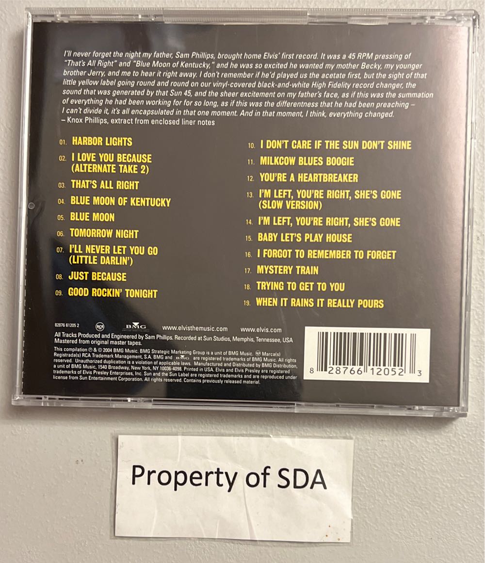 Elvis At Sun - Presley, Elvis (CD) music collectible [Barcode 828766120523] - Main Image 2