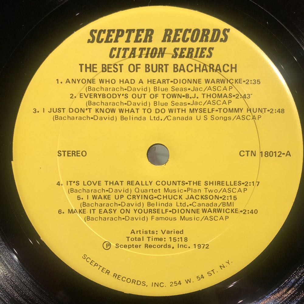 The Best Of Burt Bacharach - Verschiedene (12”) music collectible - Main Image 3