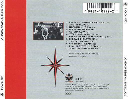 In The Blood - Londonbeat (12”) music collectible [Barcode 061921060825] - Main Image 2