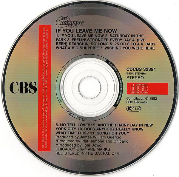 If you leave me now - Chicago (CD - 43) music collectible [Barcode 5099703239126] - Main Image 4