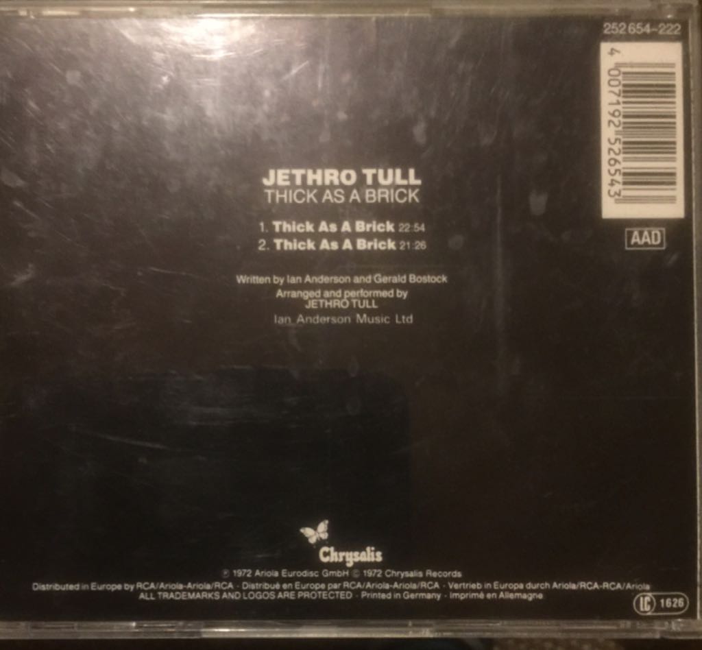 Thick As A Brick - Jethro Tull (12”) music collectible [Barcode 4007192526543] - Main Image 2