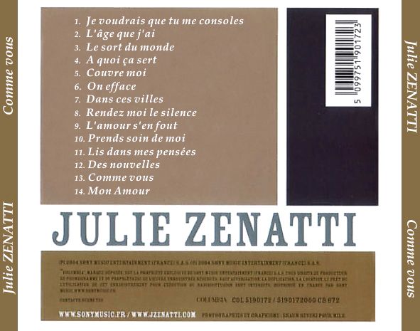 Comme Vous... - Zenatti, Julie (CD - 60) music collectible [Barcode 5099751901723] - Main Image 2