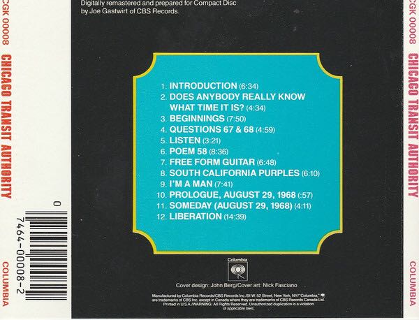 Chicago - Chicago Transit Authority - Chicago (CD - 78) music collectible [Barcode 074640000829] - Main Image 3