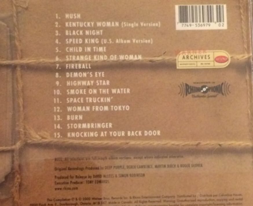 The Very Best Of Deep Purple - Deep Purple (CD) music collectible [Barcode 777495369799] - Main Image 2