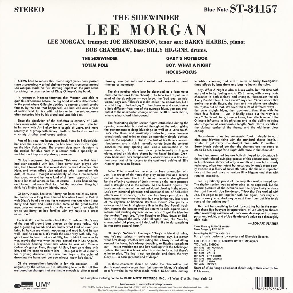 The Sidewinder - Lee Morgan (12”) music collectible - Main Image 2