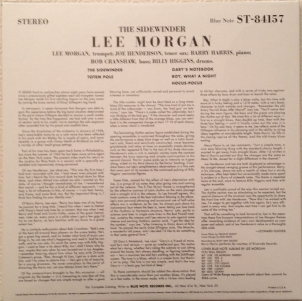 The Sidewinder - Lee Morgan (12”) music collectible - Main Image 2