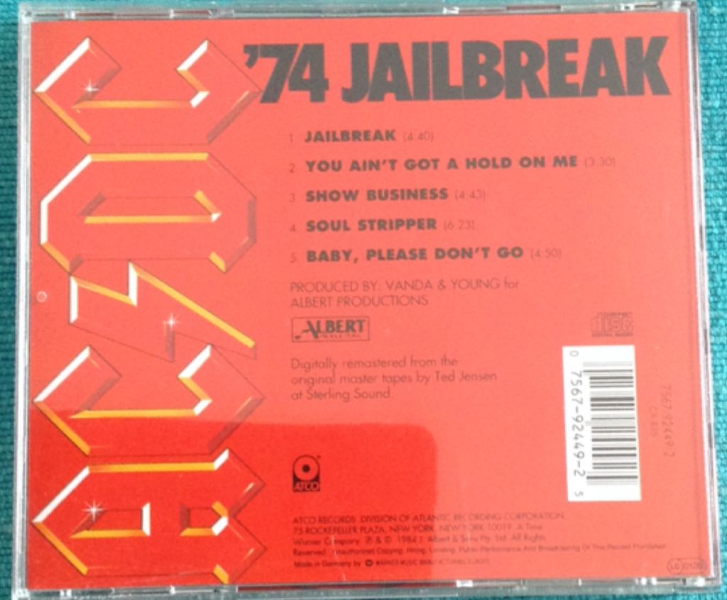 ‘74 Jailbreak - AC/DC (CD - 23) music collectible [Barcode 075679244925] - Main Image 2