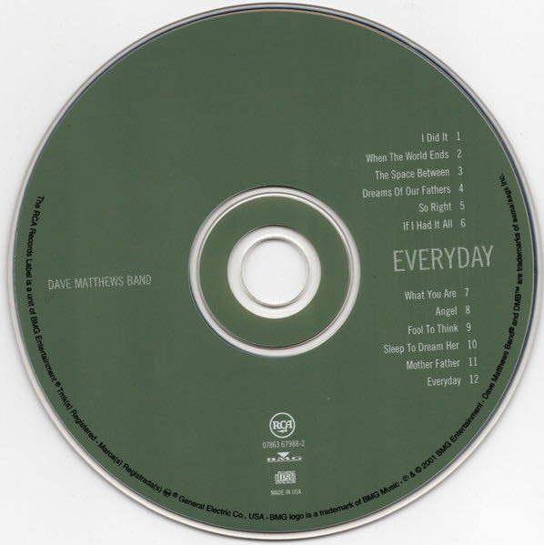 Everyday - Dave Matthews Band (CD - 50) music collectible [Barcode 078636801223] - Main Image 3