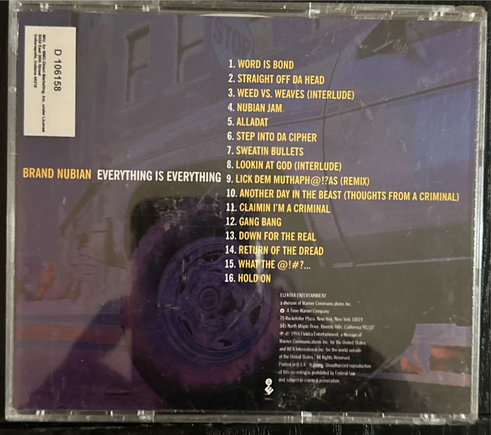 Everything Is Everything - Brand Nubian (CD) music collectible [Barcode 075596168229] - Main Image 2