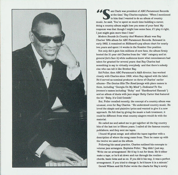 Modern Sounds in Country and Western Music (1988 Rhino Records reissue with bonus tracks) - Ray Charles (CD - 40) music collectible [Barcode 081227009922] - Main Image 2