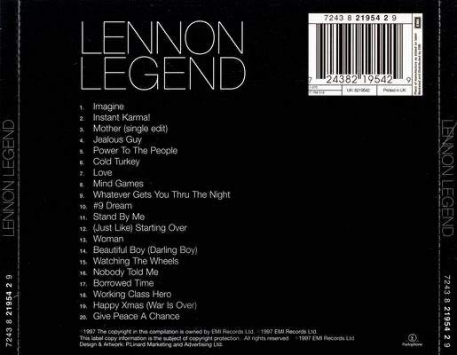 Lennon Legend (The Very Best Of John Lennon) - John Lennon (MP3 - 78) music collectible [Barcode 2438219542] - Main Image 2