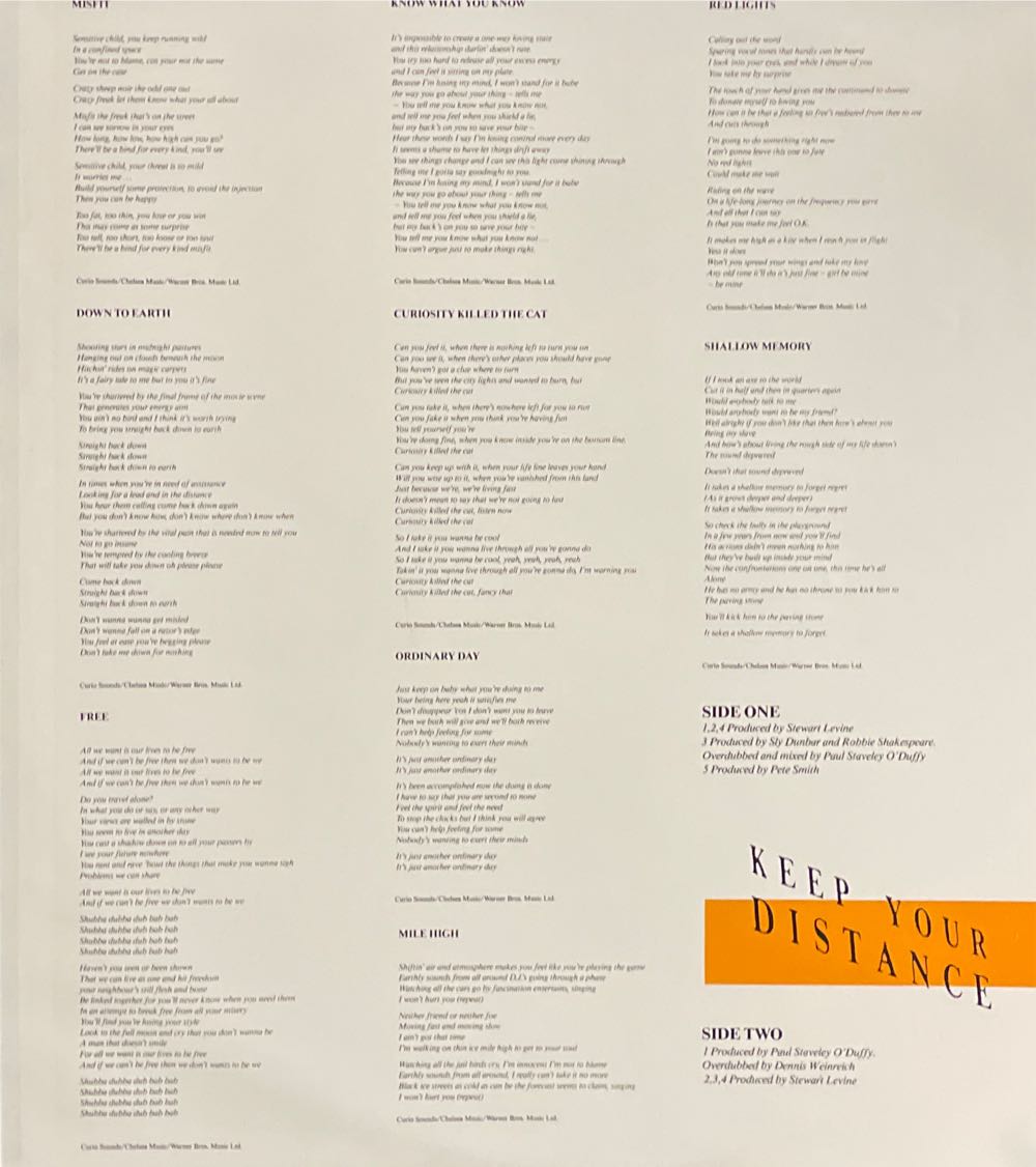 Keep Your Distance - Curiosity Killed The Cat (12”) music collectible [Barcode 042283202511] - Main Image 3