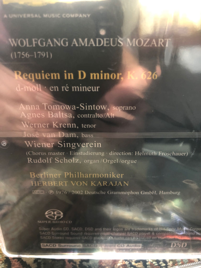 Mozart: Requiem - Mozart; Marriner, Sir Neville; Berlin PO; Tomowa; Sintow; Krenn; van Dam; Wiener Singverein (SACD - 53) music collectible [Barcode 028947163923] - Main Image 2