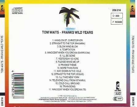 Franks wild years - Tom Waits (CD) music collectible [Barcode 4007192582167] - Main Image 2