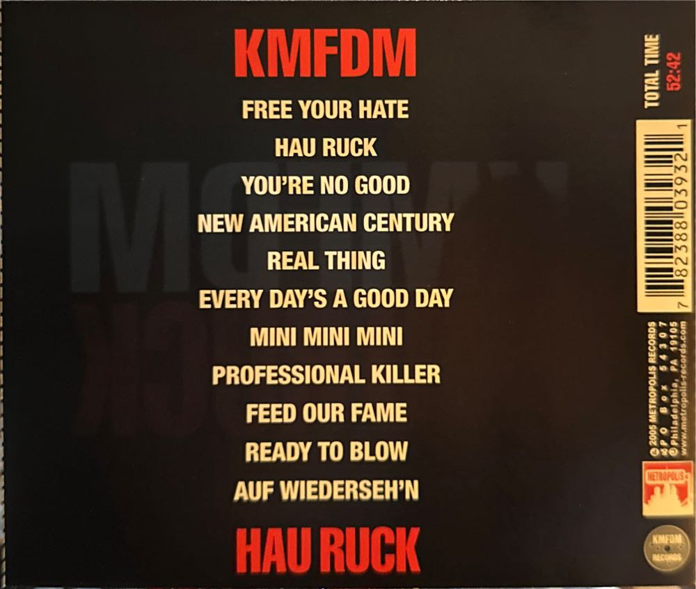 CD : Hau Ruck - KMFDM (CD - 52) music collectible [Barcode 782388039321] - Main Image 2