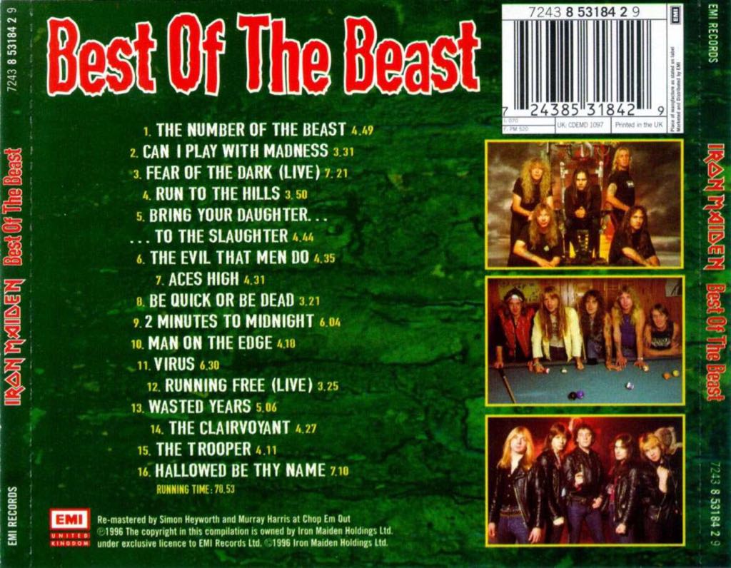 The Best Of The Beast - Iron Maiden (CD - 78) music collectible [Barcode 602923014128] - Main Image 2