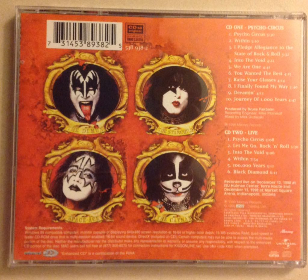 Psycho Circus - Kiss (CD - 85) music collectible [Barcode 75298111] - Main Image 2