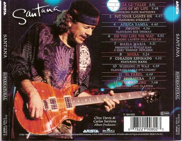 Supernatural - Santana (CD - 75) music collectible [Barcode 287854070000] - Main Image 3