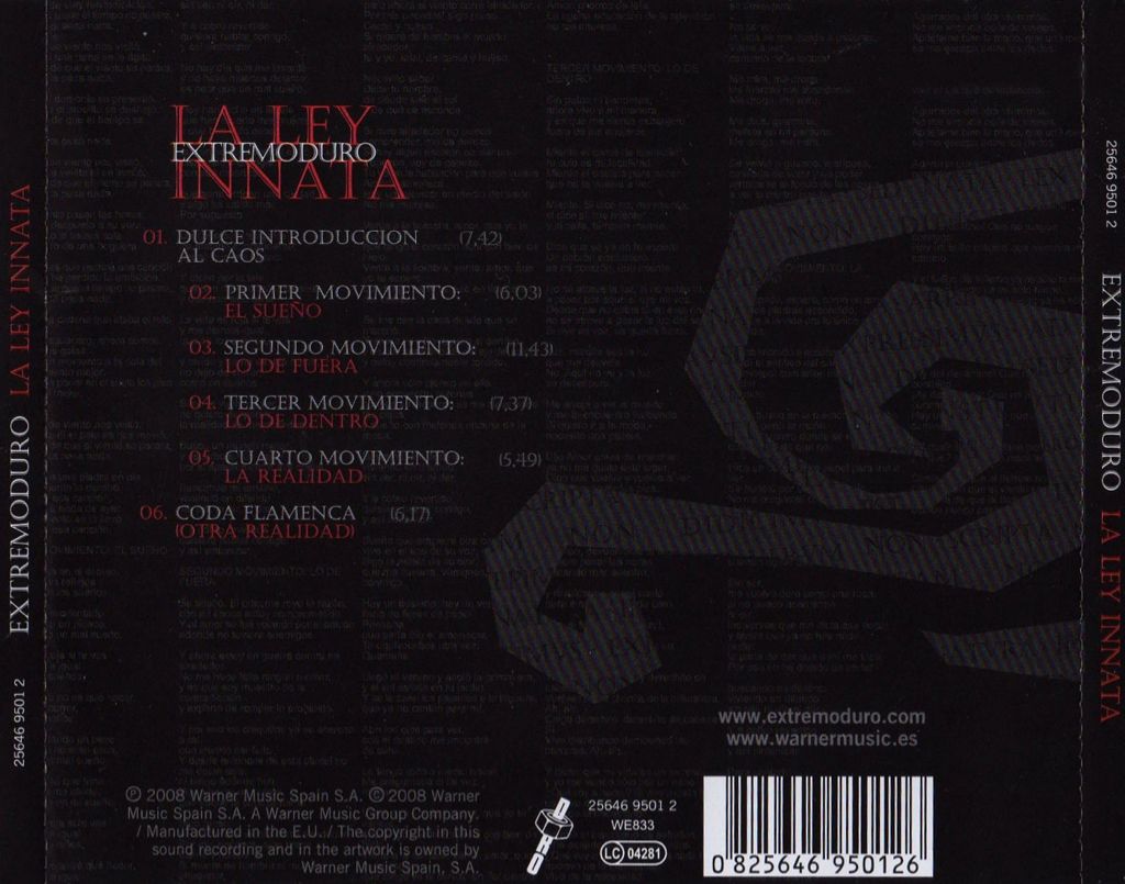 La Ley Innata - Extremoduro (CD) music collectible [Barcode 825646950126] - Main Image 2