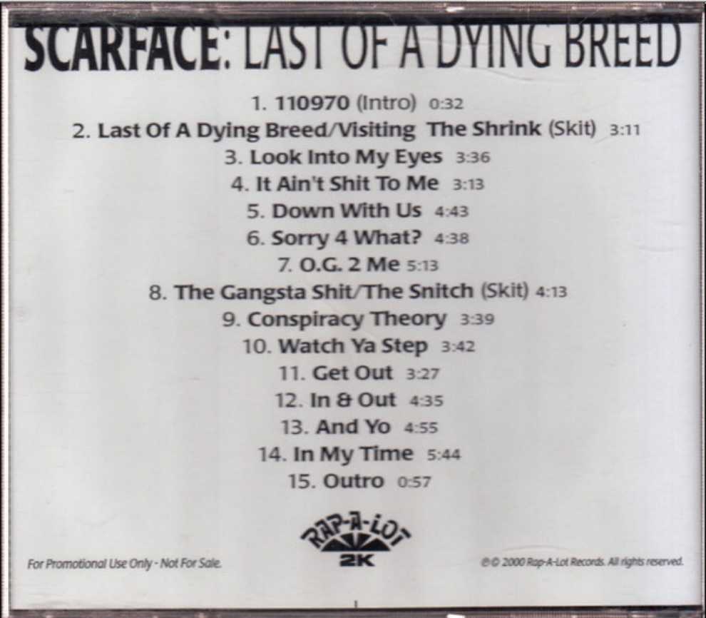 Scarface: The Last of a Dying Breed - Scarface (CD - 57) music collectible - Main Image 3