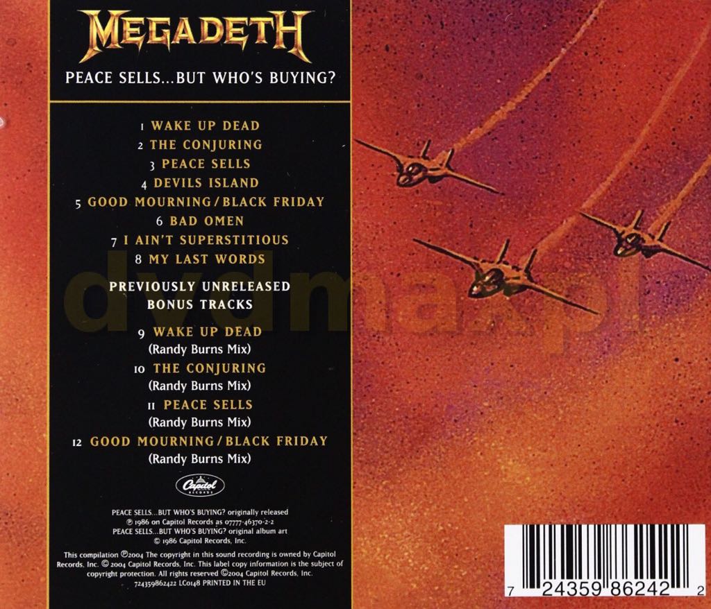 Peace Sells...But Whos Buying? - Megadeth (CD - 55) music collectible [Barcode 724359862422] - Main Image 2