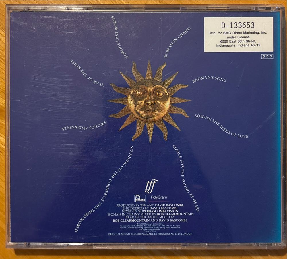 The Seeds Of Love - Tears For Fears (CD - 48) music collectible [Barcode 0042283873018] - Main Image 2