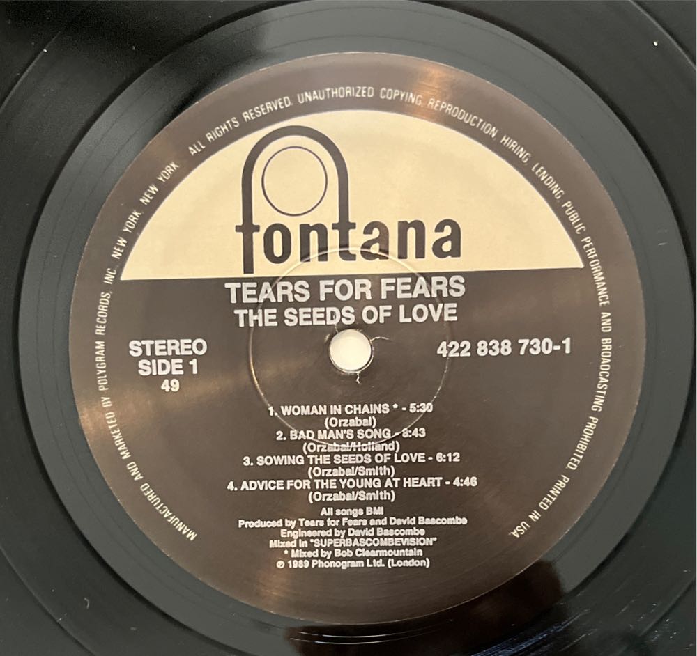 The Seeds Of Love - Tears For Fears (12” - 50) music collectible - Main Image 3