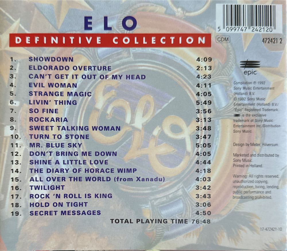 Best Of The Best Gold - Electric Light Orchestra (CD) music collectible [Barcode 5099747242168] - Main Image 4
