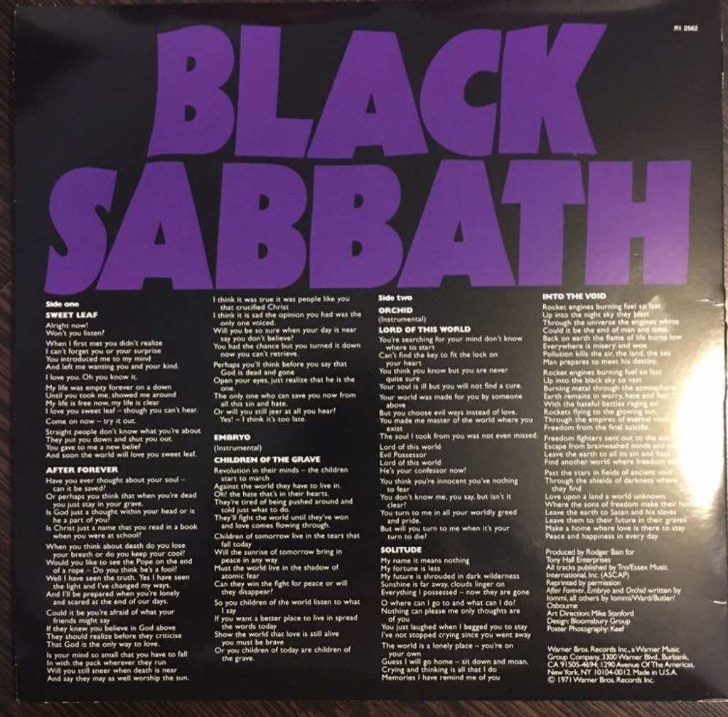 Master of Reality - Black Sabbath (12”) music collectible - Main Image 2
