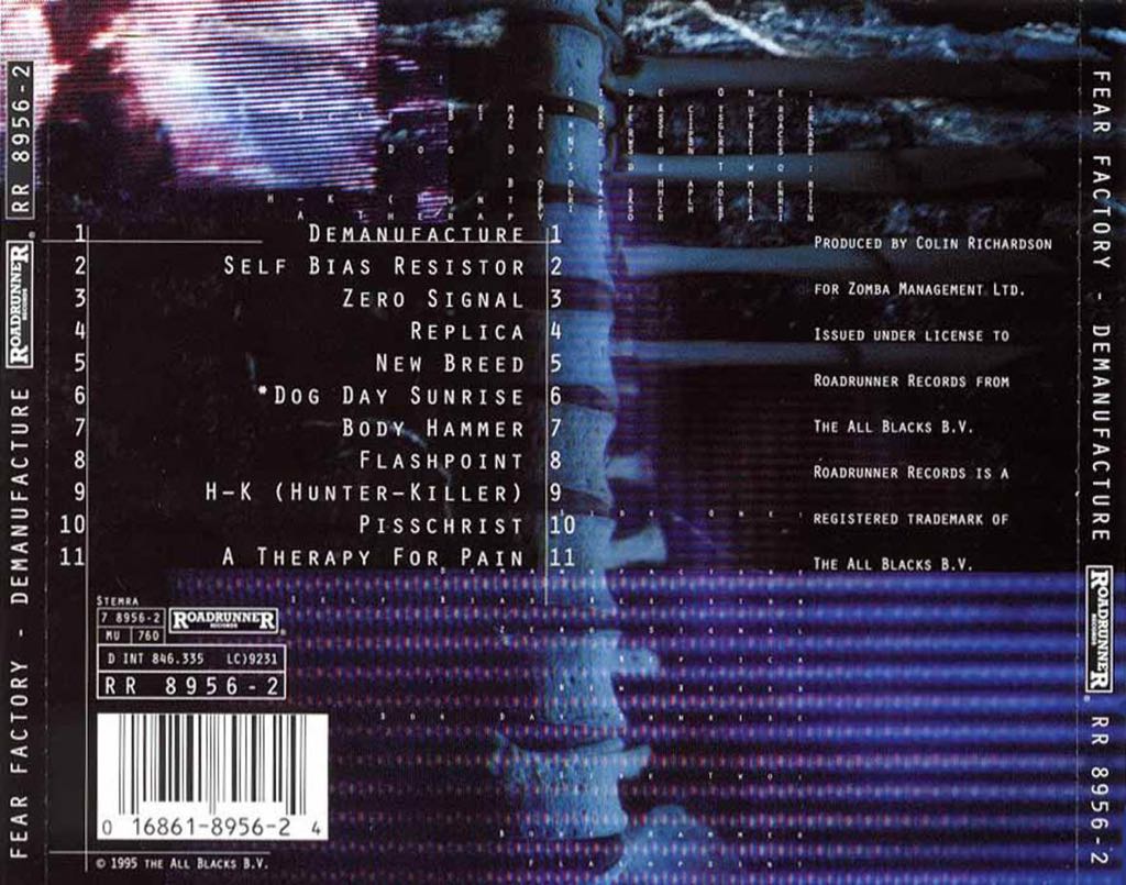 Demanufacture - Fear Factory (CD - 153) music collectible [Barcode 016861895655] - Main Image 2