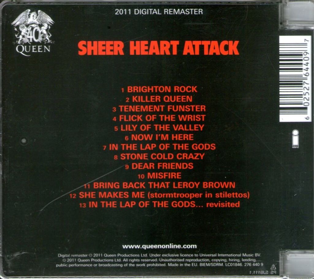 Sheer Heart Attack - Queen (CD - 39) music collectible [Barcode 602527644097] - Main Image 2