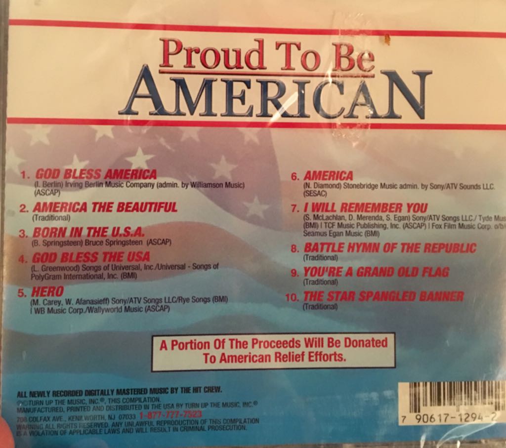 Proud To Be American - Various Artists (CD) music collectible [Barcode 790617129422] - Main Image 2