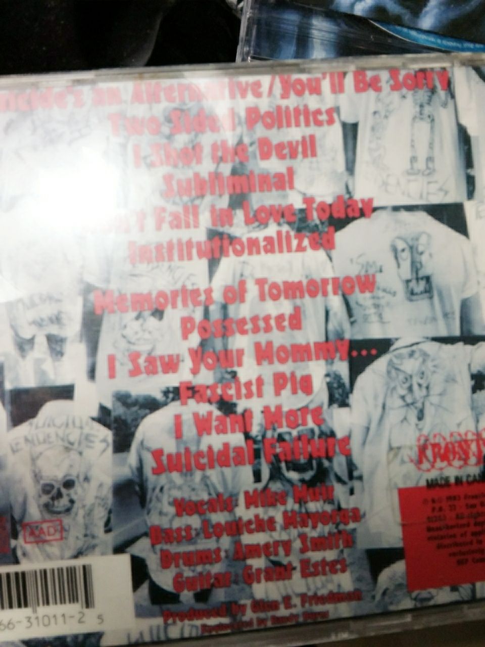 Suicidal Tendencies - Suicidal Tendencies (12”) music collectible [Barcode 018663101125] - Main Image 2