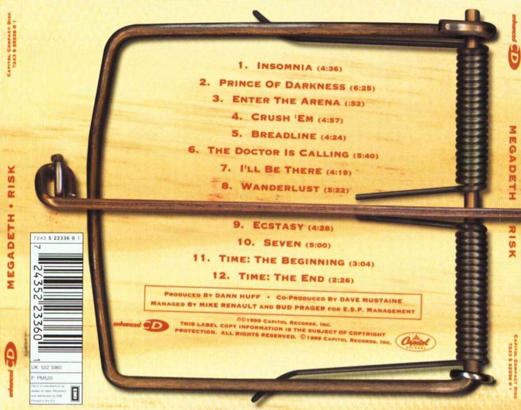 Risk - Megadeth (MP3 - 52) music collectible [Barcode 0724349913400] - Main Image 2