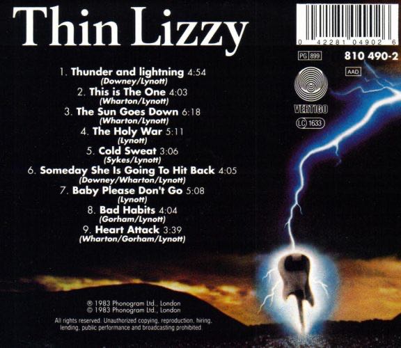 Thunder And Lightning - Thin Lizzy (CD) music collectible [Barcode 664140383128] - Main Image 2