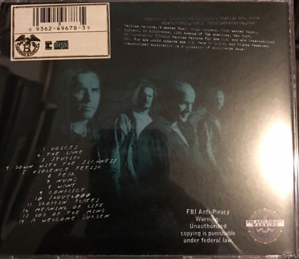 Sickness - Disturbed (CD) music collectible [Barcode 093624967835] - Main Image 2