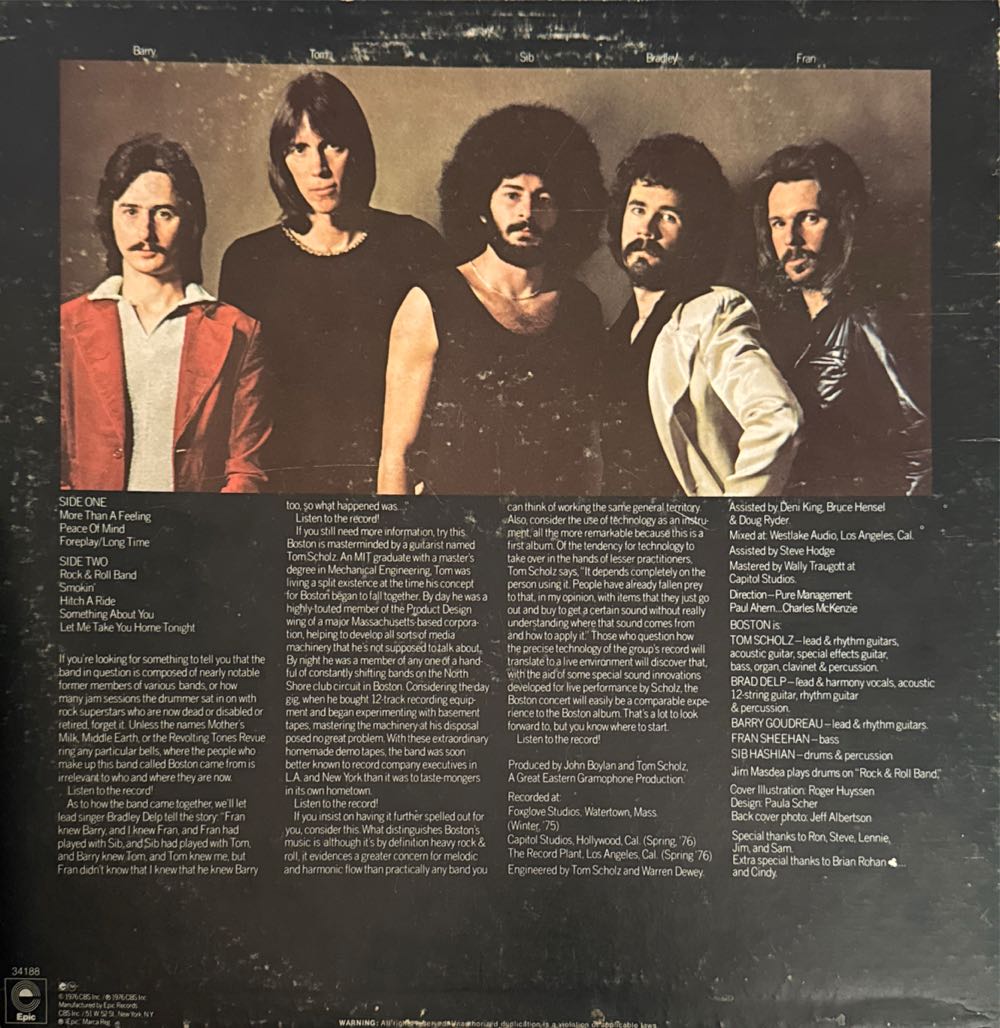 Boston - Boston (12” - 38) music collectible [Barcode 0829421341888] - Main Image 2