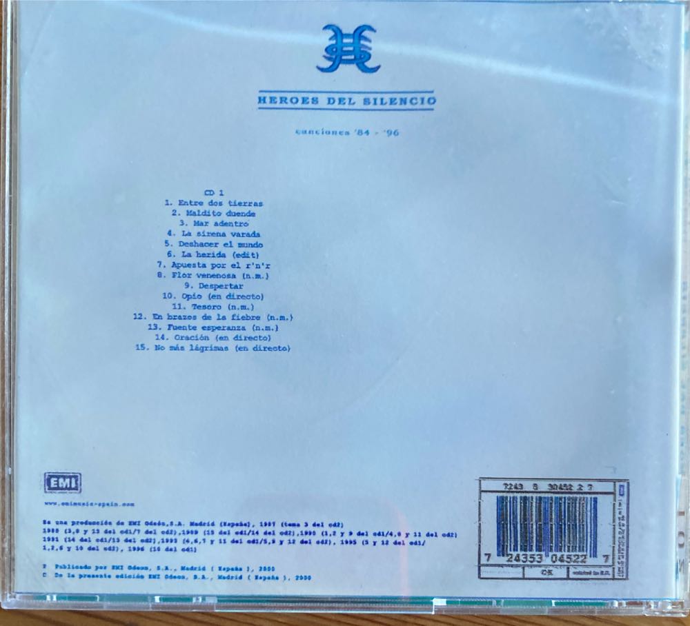 Canciones 84-96 - HÃ©roes Del Silencio (CD) music collectible [Barcode 724353045227] - Main Image 2