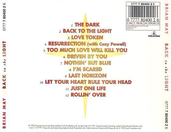 Back to the light - Brian May (CD - 51) music collectible [Barcode 071112040086] - Main Image 2