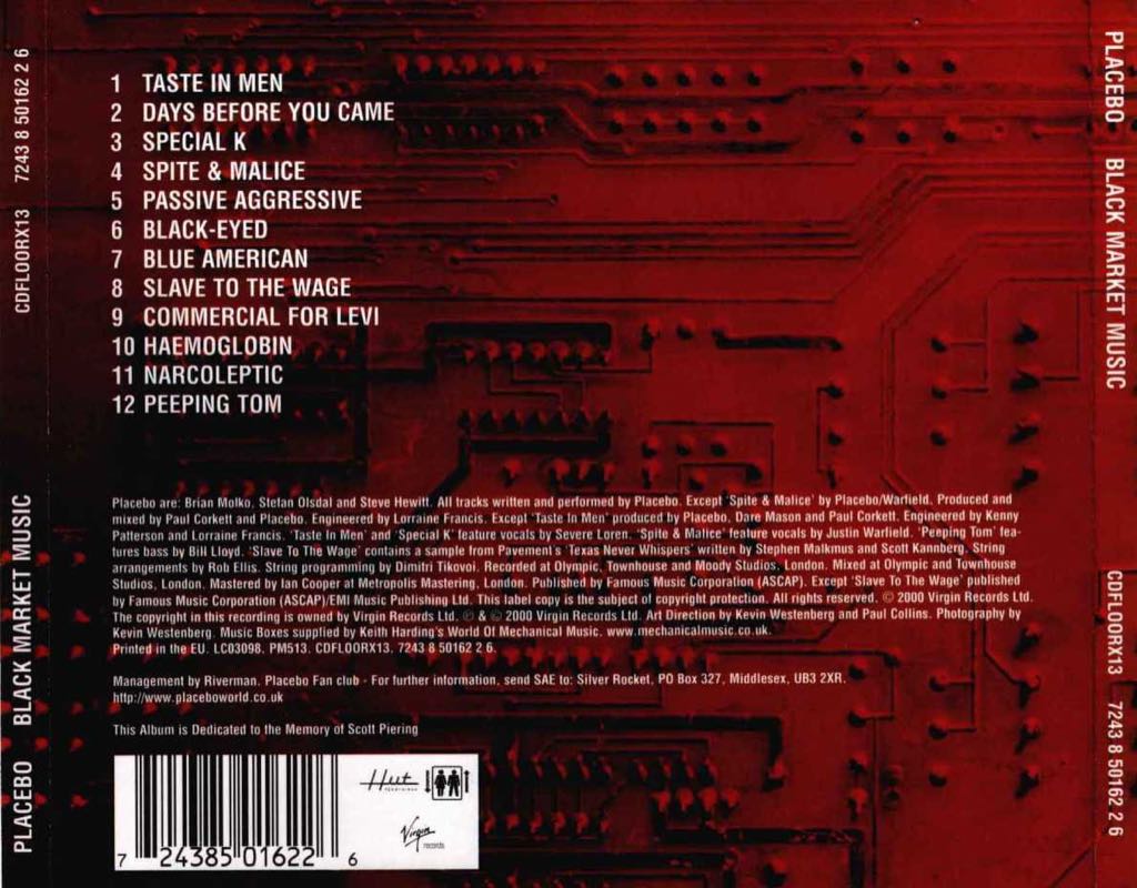 Black Market Music - Placebo (CD) music collectible [Barcode 724381031629] - Main Image 2